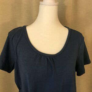 L.L. Bean Periwinkle Short Sleeved Top with Flattering Neckline